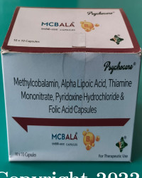 METHYLCOBALAMIN IP 1500 MCG +ALPHA LIPOIC ACID USP 100 MG+ THIAMINE MONONITRATE IP 10 MG + PYRIDOXIN