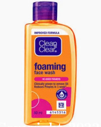CLEAN & CLEAR FOAMING FACE WASH FOR PIMPLE CAUSING GERMS | OIL-FREE
