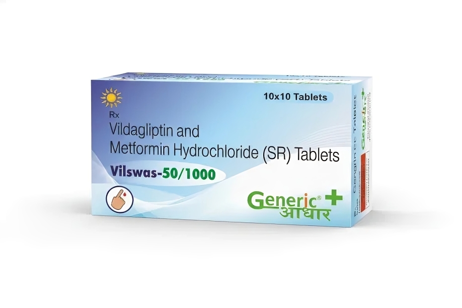 VILDAGLIPTIN 50 MG + METFORMIN 1000 MG SR TABS