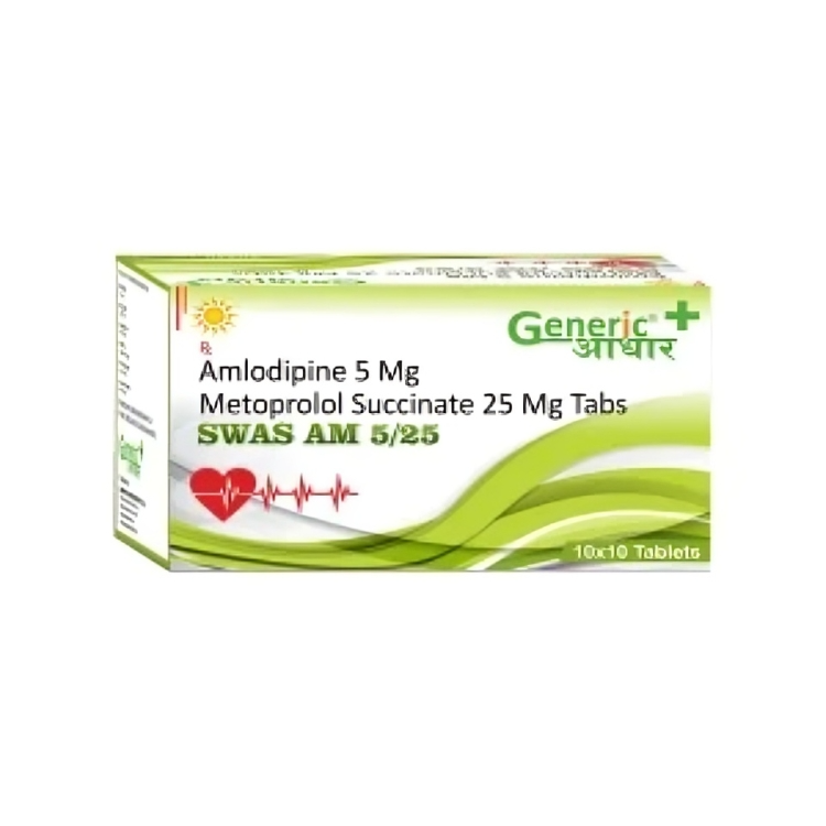 AMLODIPINE 5 MG + METOPROLOL SUCCINATE 25 MG TABS