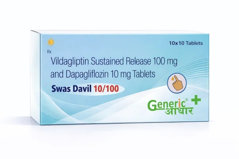 DAPAGLIFLOZIN 10 MG + VILDAGLIPTIN 100 MG (SR) TABS
